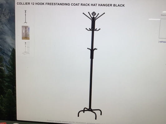 12 Hook Freestanding Coat Rack Hat Hanger