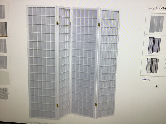 4 Panel Room Divider Folding Shoji Screen White