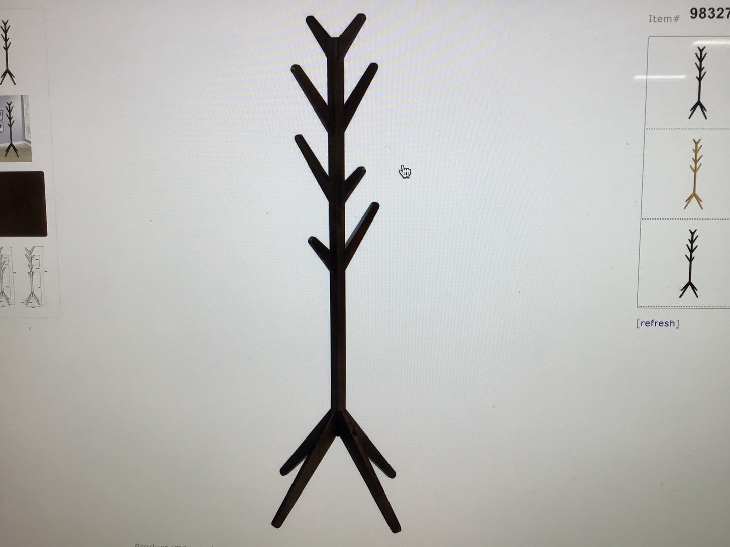 Solid Wood Coat Rack Clothing Hanger Cappuccino