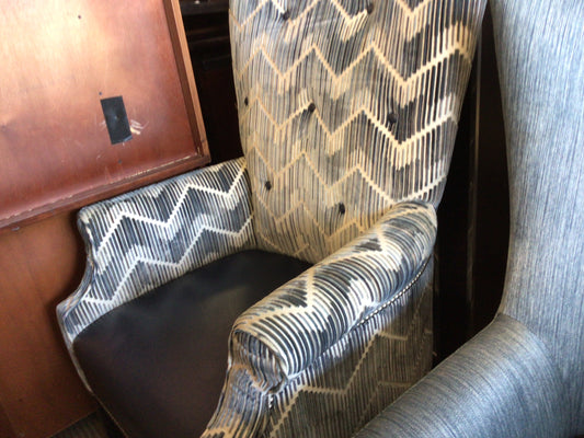 Ritz Carlton Velvet and Leather Armchair