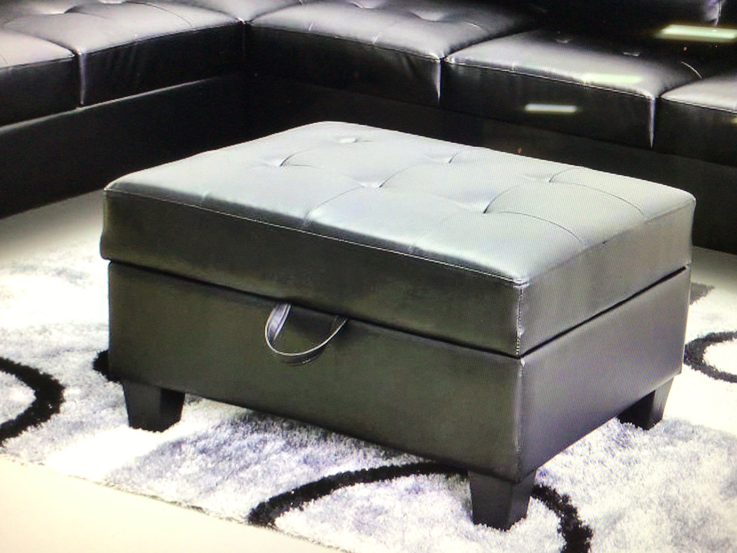 Black Storage Ottoman