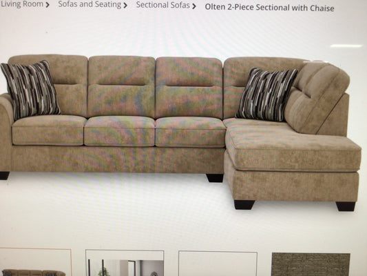 Two Piece Sectional with Right Corner Chaise