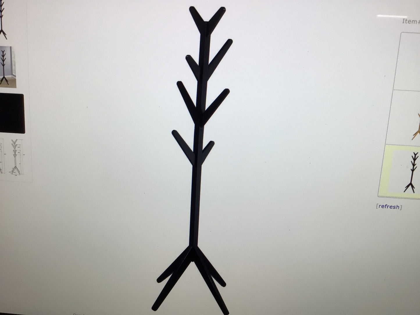 Solid wood Coat Rack Clothing Hanger Black