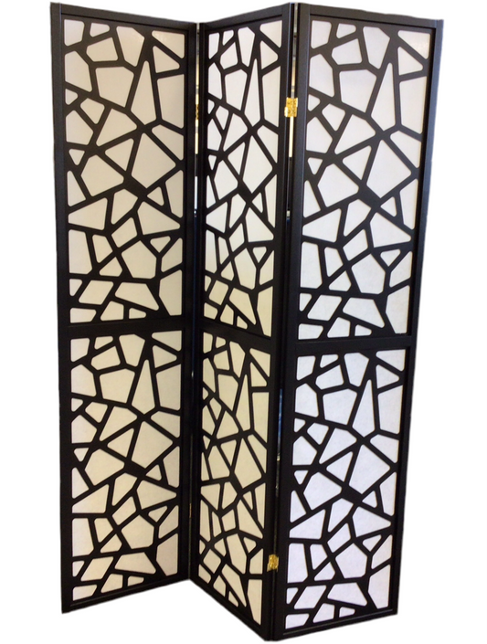 Black and White 3 Panel Room Divider
