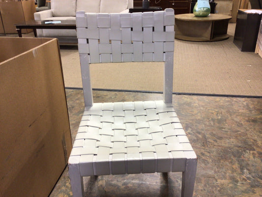 White Leather Strap Chair
