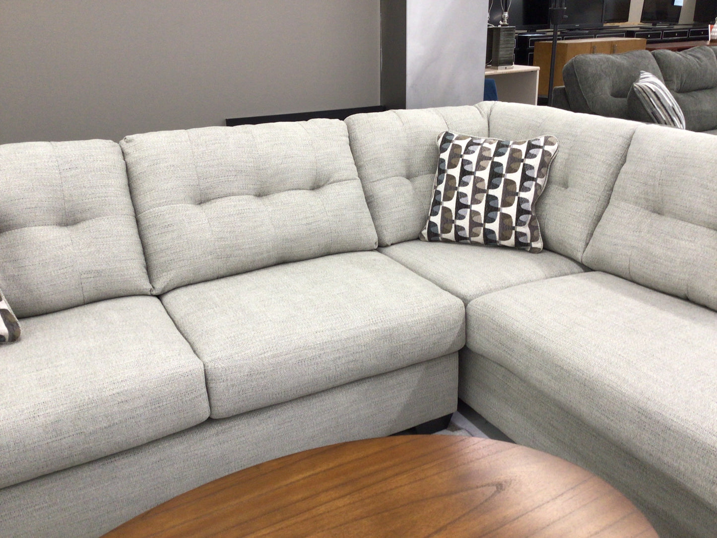 Ashley Sofa with Chaise Pebble