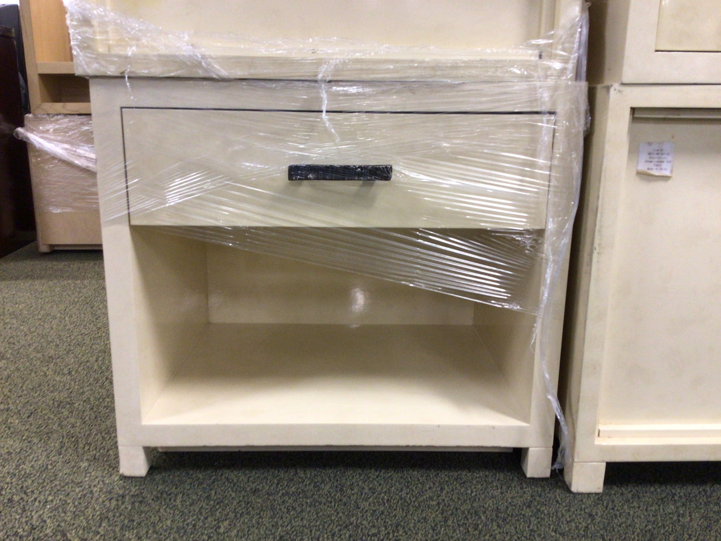 Nightstand with Drawer and Metal Handle