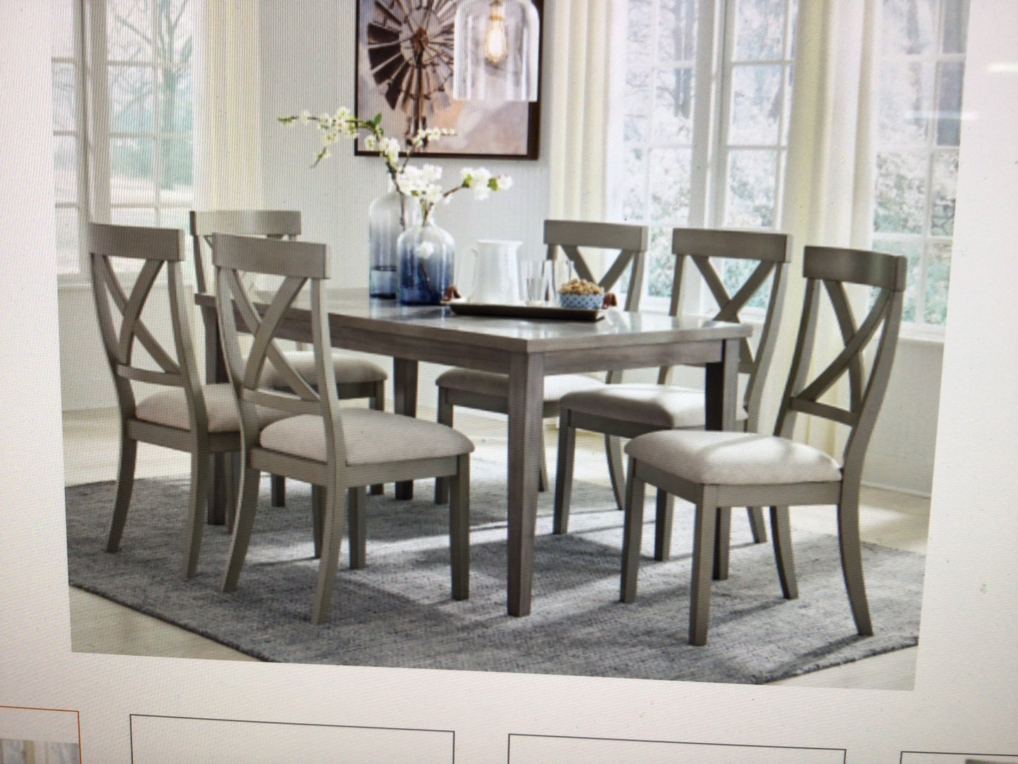Grey Dining Table with 6 Chairs