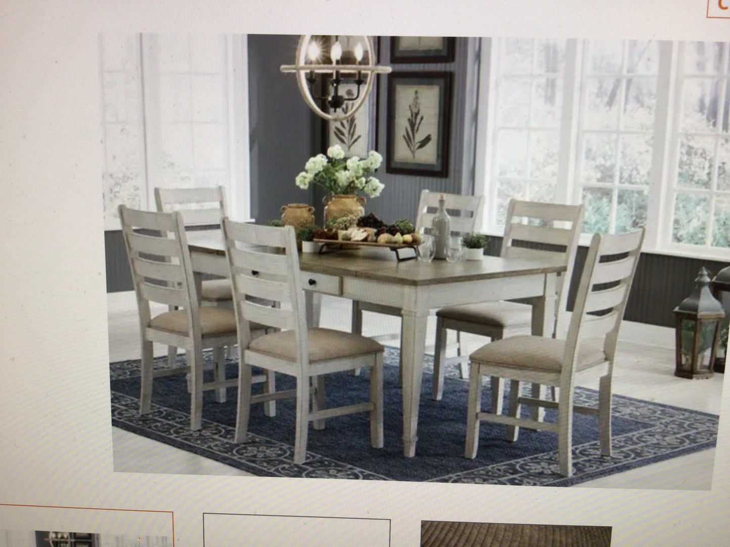 Ashley Dining Table with 6 Chairs White