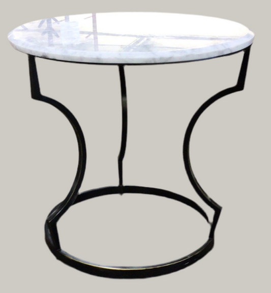 Metal and Stone Side Table