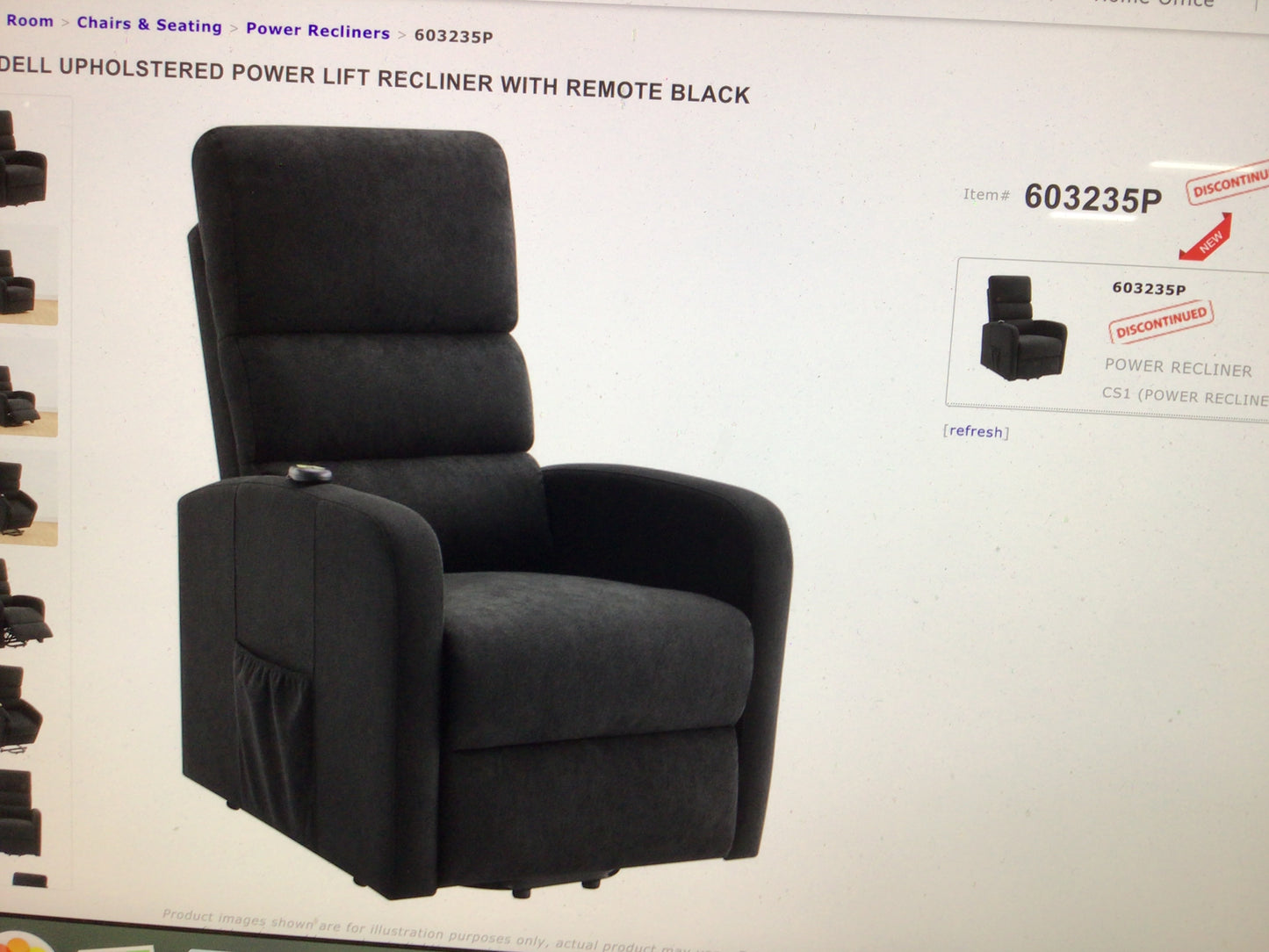 Upholstered Power Lift Recliner with Remote