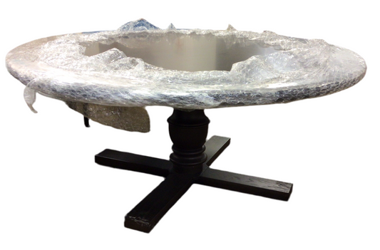 Six Foot Round Wood Table