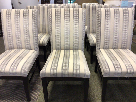 Striped Upholstered Dining Chair