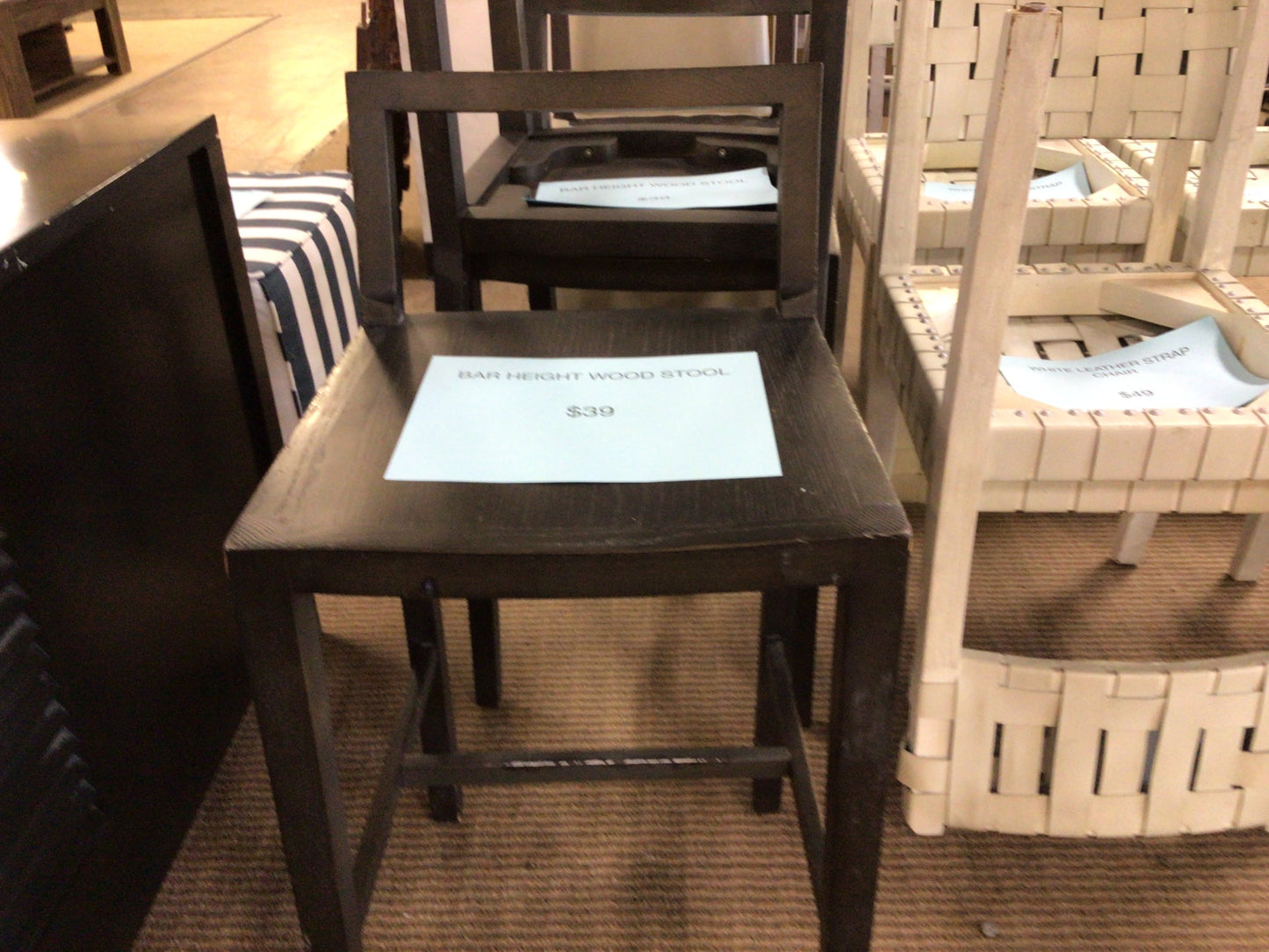 Bar Height Wood Stool