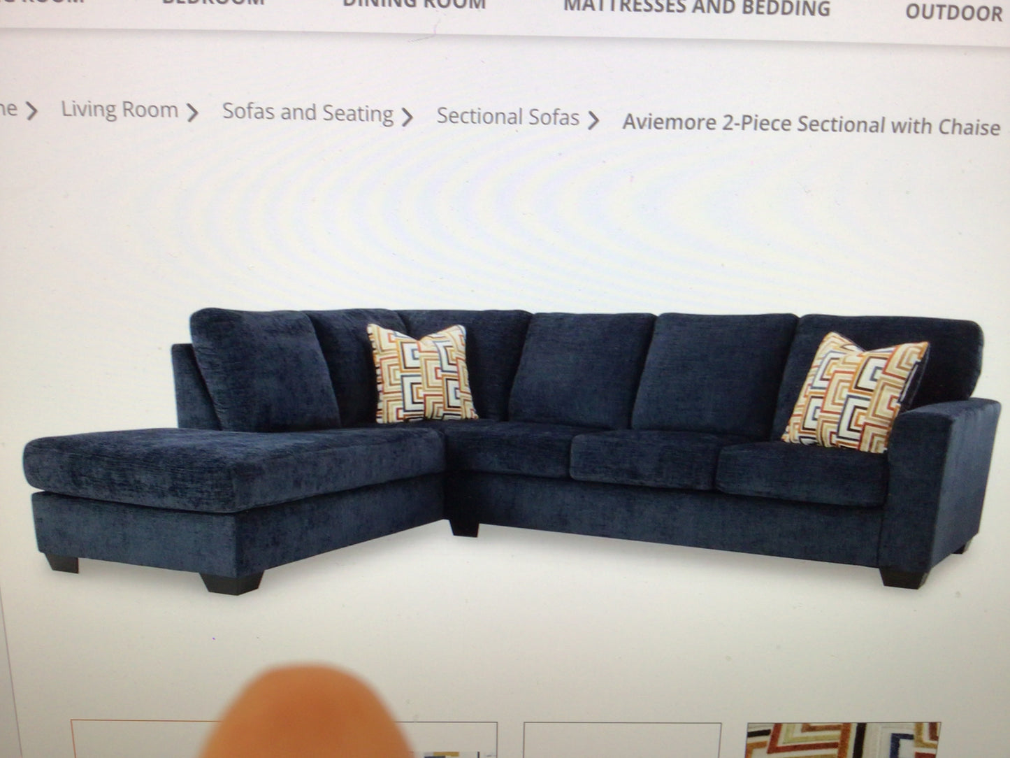 Ashley Ink 2 Piece Sectional with Chaise