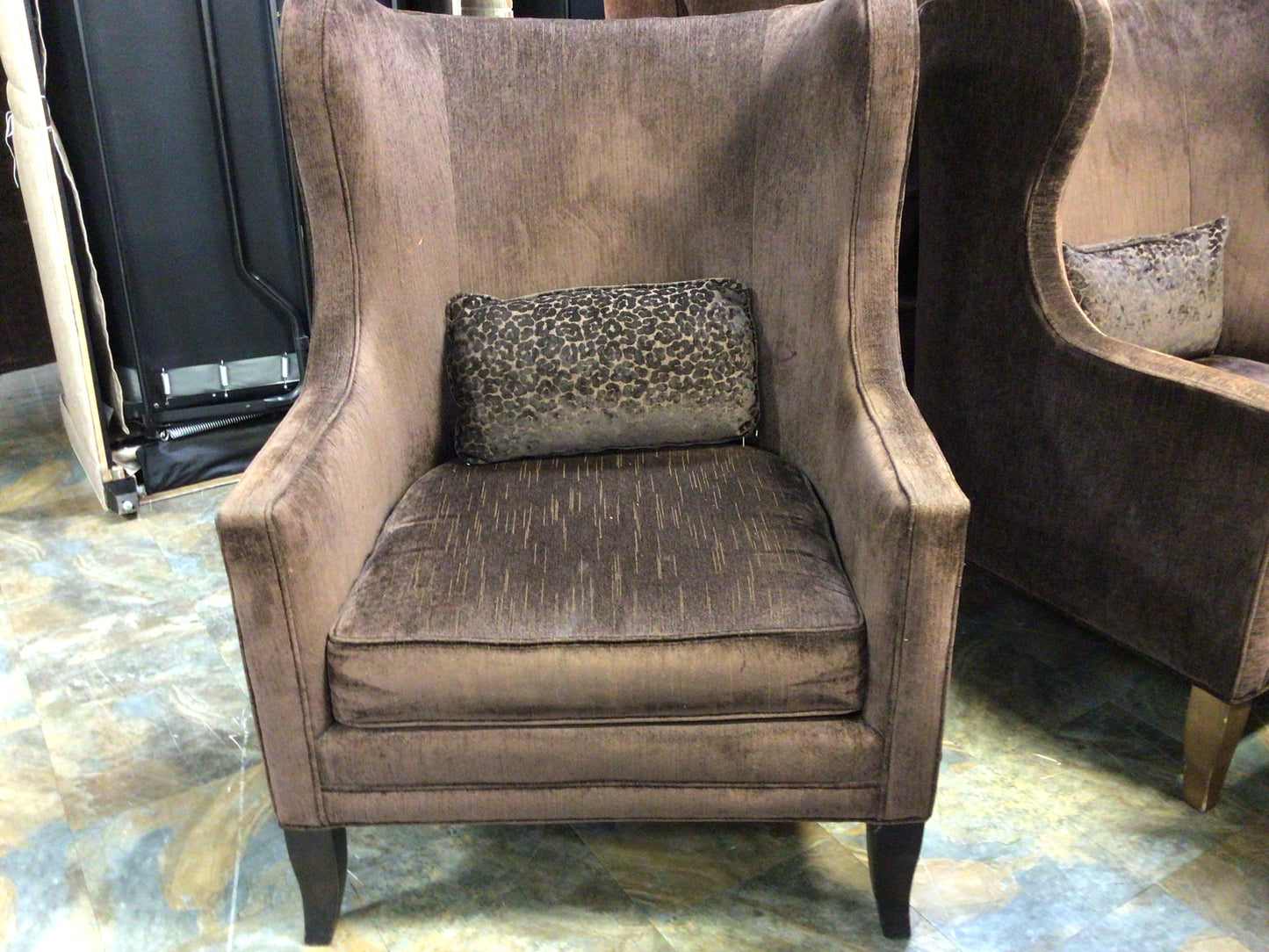 Brown Velvet Arm Chair