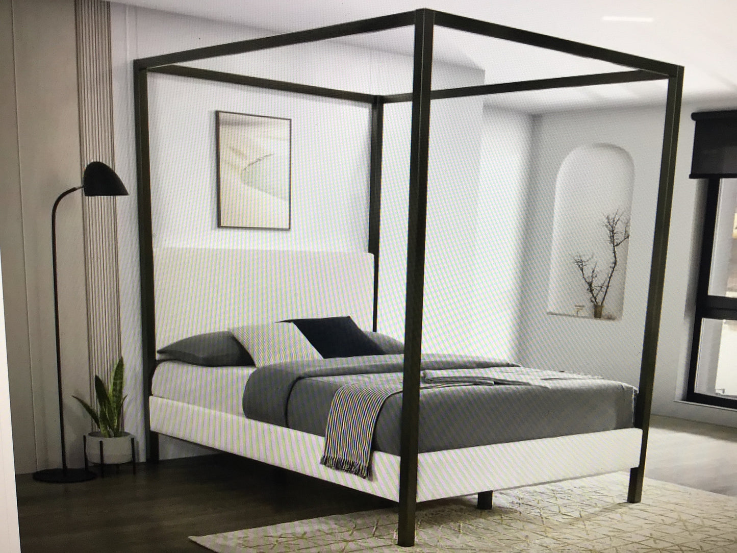 Queen Canopy Upholstered Bed