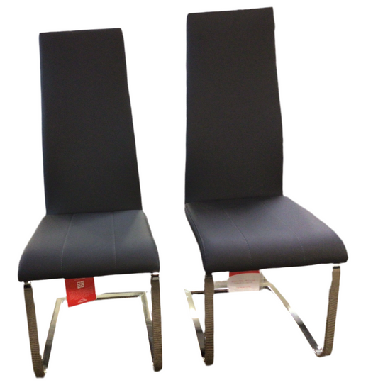 Grey Chair with Chrome Legs