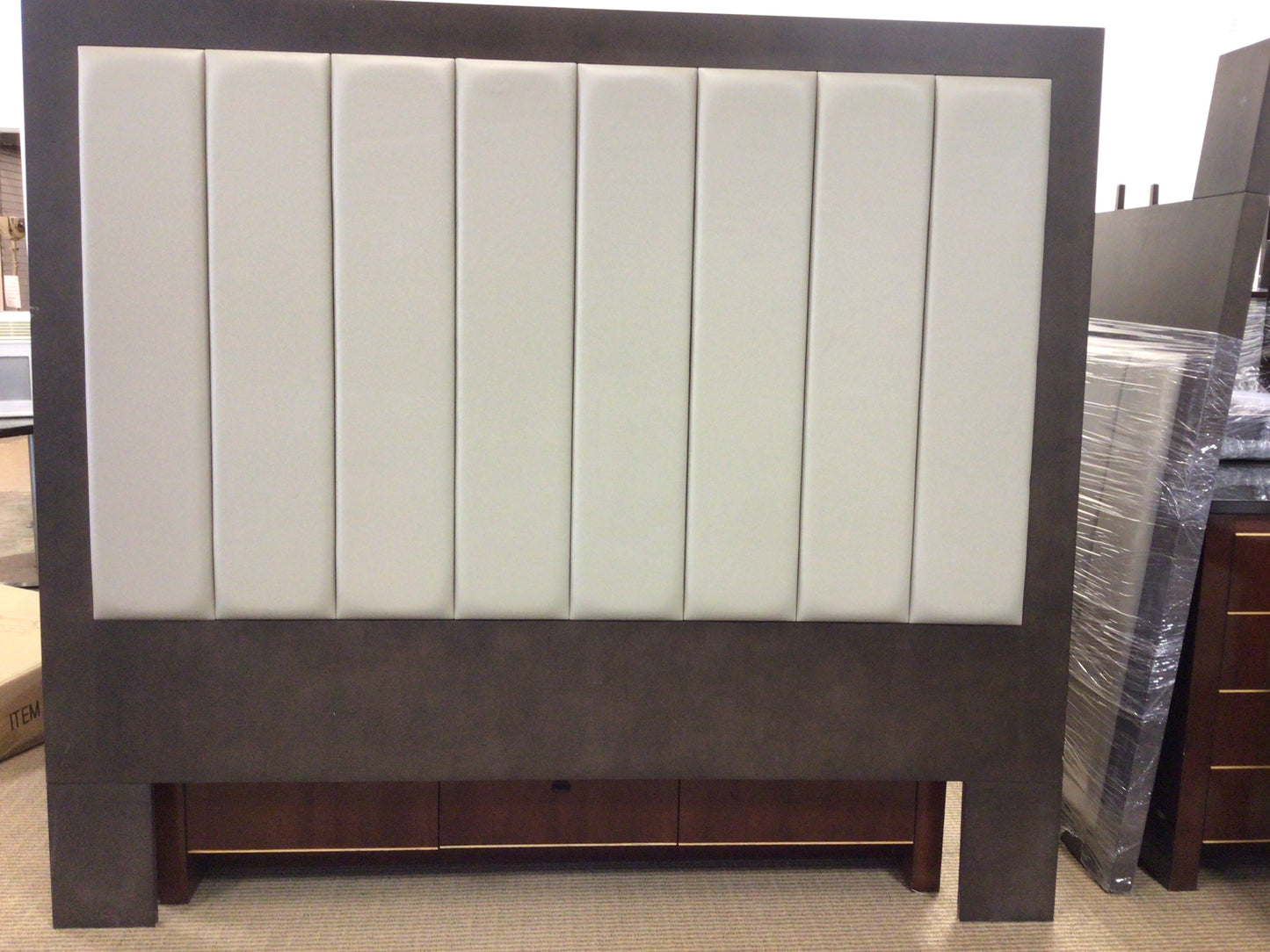 King Padded Leather Headboard