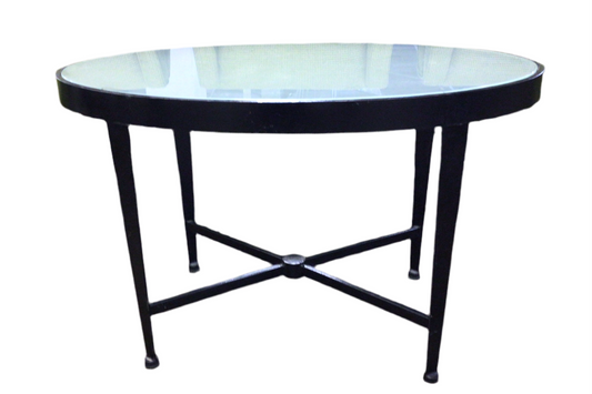 Wrought Iron Frosted Glass Cocktail Table