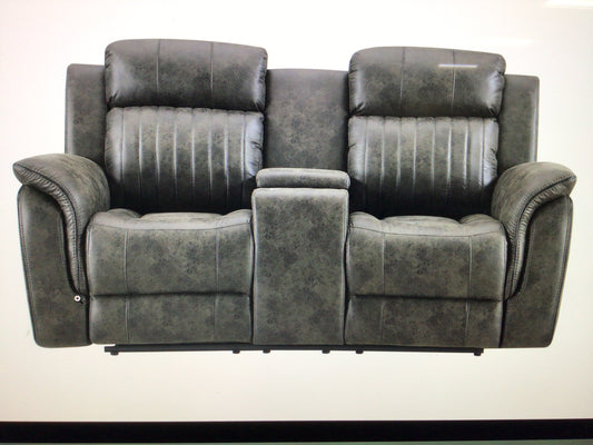 Grey Console Reclining Loveseat