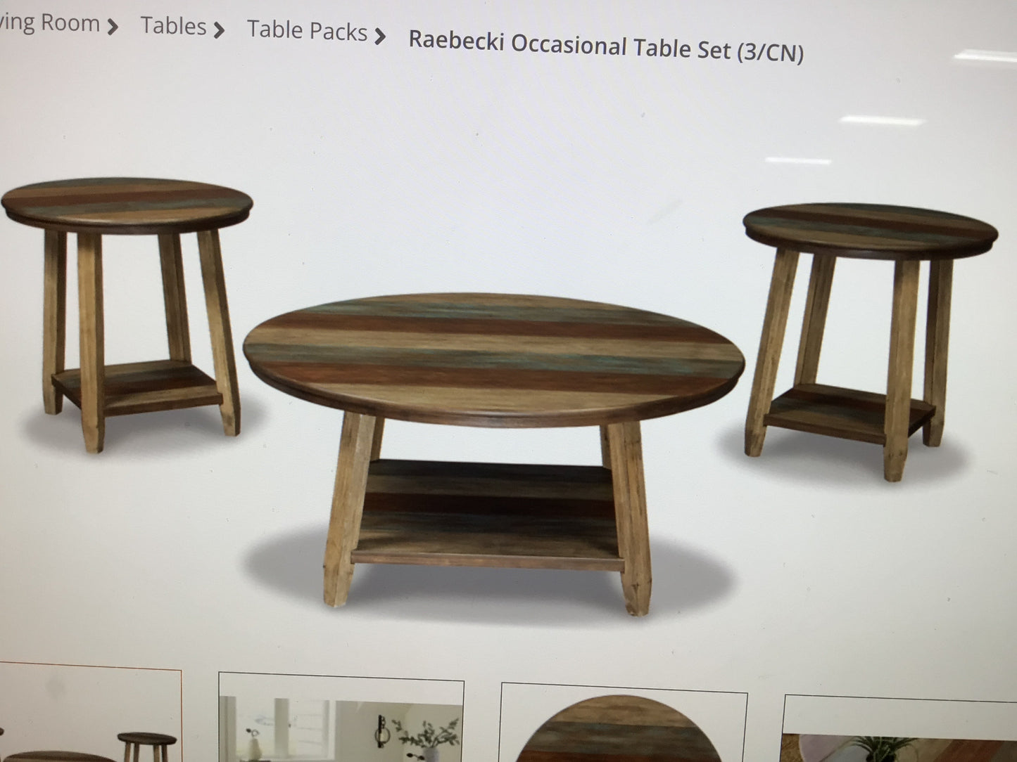 Multi Color Wood Coffee Table set