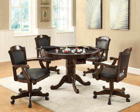 Casual Black and Tobacco Upholstered Game Chair