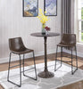 Industrial Brown Faux Leather Bar Stool