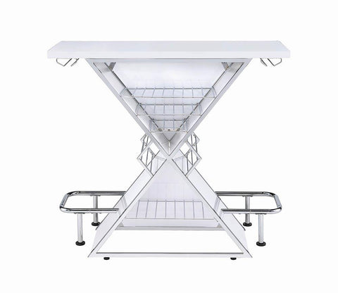 Contemporary White Stacked Triangle Bar Unit