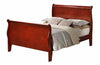 Louis Philippe Red Brown Queen Sleigh Bed