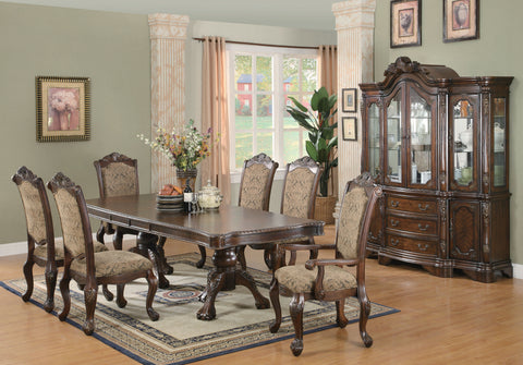 Andrea Traditional Brown Cherry Seven-Piece Dining Set