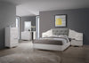 Alessandro Contemporary Glossy White California King Bed
