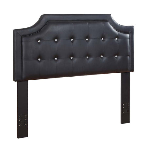 Traditional Black Faux Leather Upholstered Queen/Full Headboard