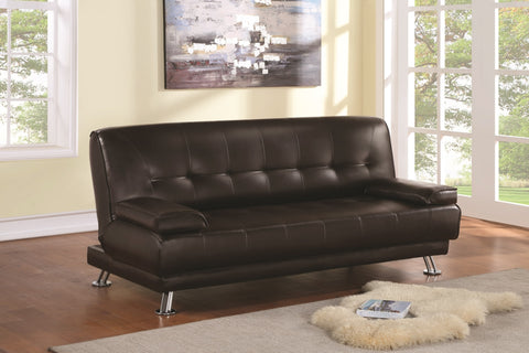 Casual Brown and Chrome Sofa Bed