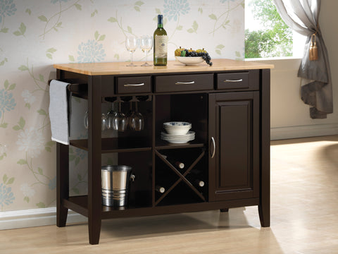 Casual Natural Brown and Cappuccino Kitchen Island