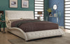 Tully Transitional White Upholstered Queen Bed