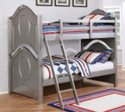 Valentine Metallic Pewter Twin-over-Full Bunk Bed