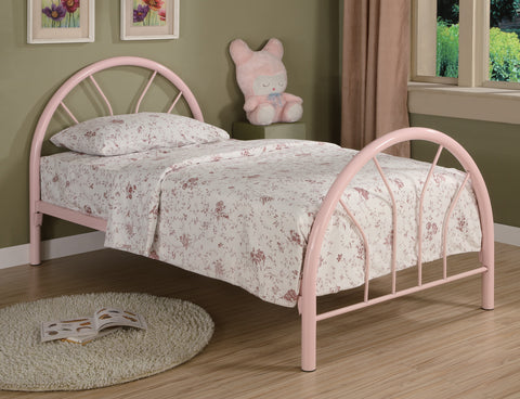 Transitional Pink Twin Bed