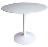Lowry Mid-Century Modern White Round Dining Table