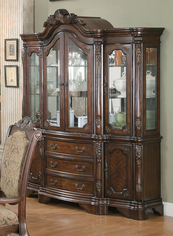 Andrea Traditional Brown and Cherry China Cabinet Base