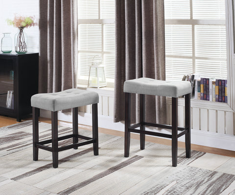 Casual Grey Upholstered Counter-Height Stool