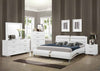 Felicity Contemporary White Upholstered California Bed