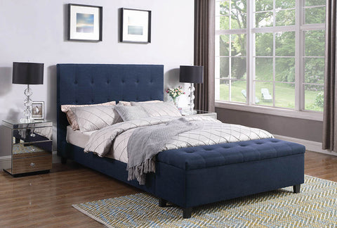 Halpert Transitional Blue Queen Bed