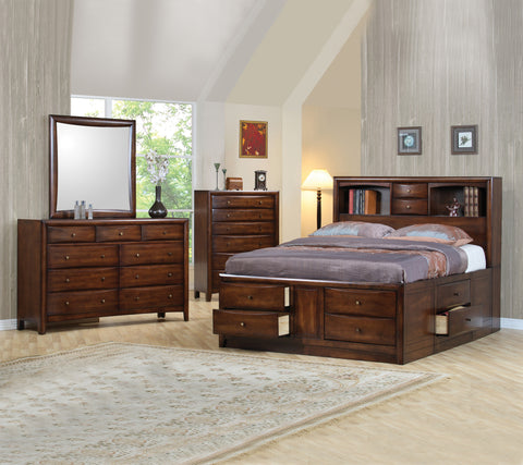 Hillary and Scottsdale Cappuccino California King Four-Piece Bedroom Set