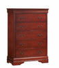 Louis Philippe Red Brown Five-Drawer Chest
