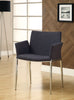 Contemporary Everyday Dark Grey and Chrome Dining Chair