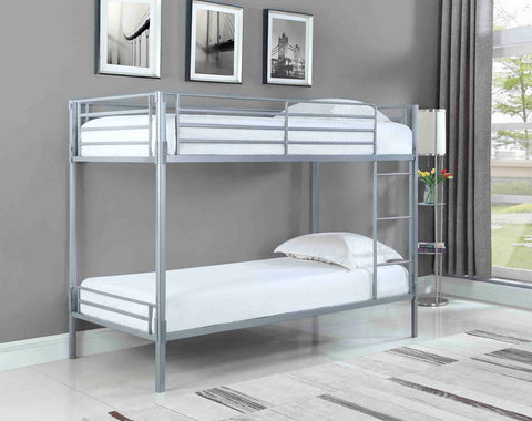 Boltzero Contemporary Silver Twin Bunk Bed