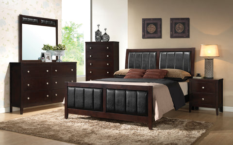 Carlton Cappuccino Upholstered King Five-Piece Bedroom Set