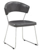 Healy Contemporary Grey and Chrome Side Chair