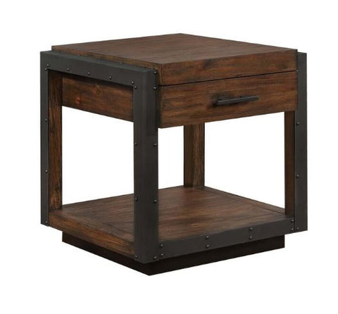 Industrial Bourbon End Table